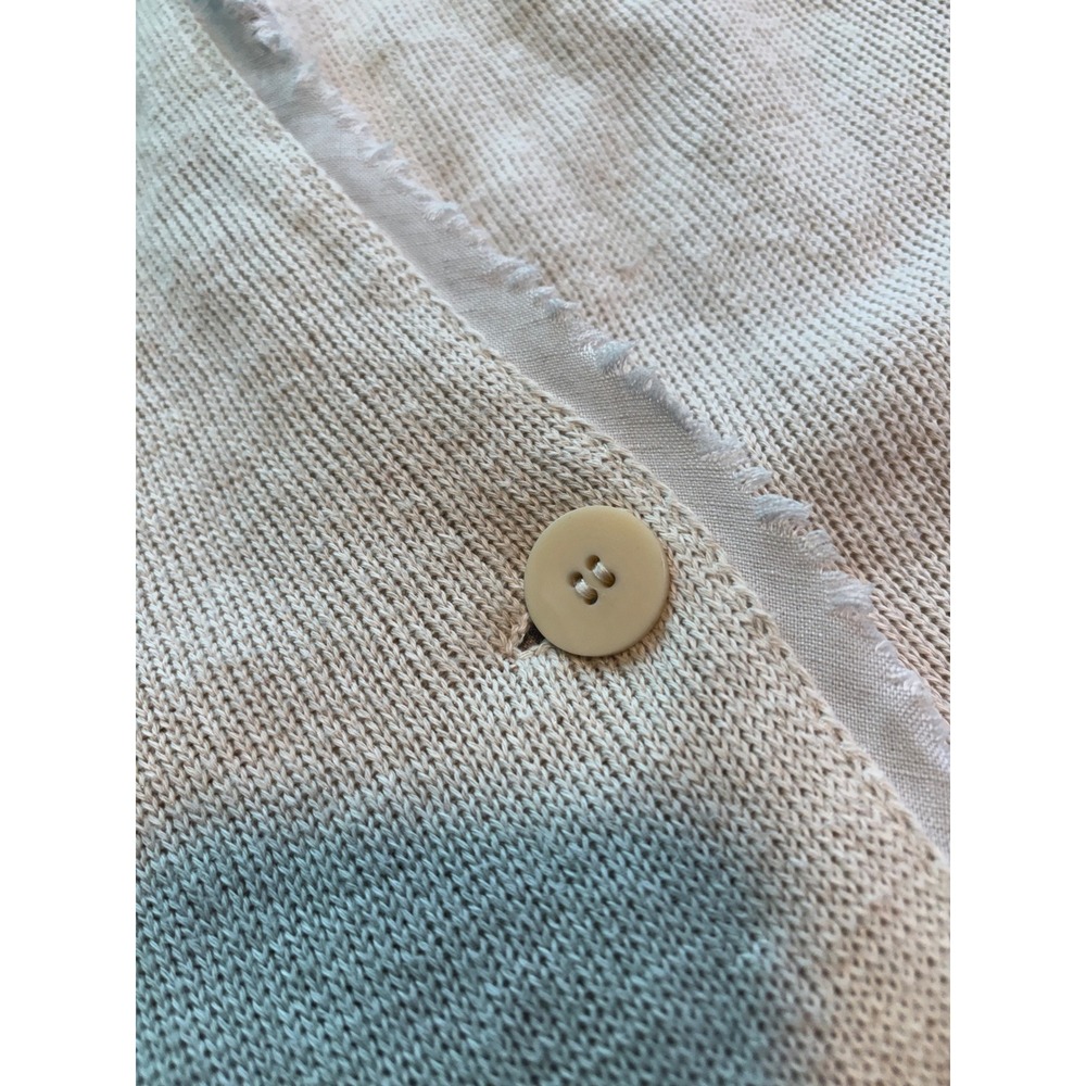 Eileen Fisher Tan Cotton‎ Linen Buttoned Cardigan. SZ 1X. Pockets. Old Money. - Picture 6 of 10